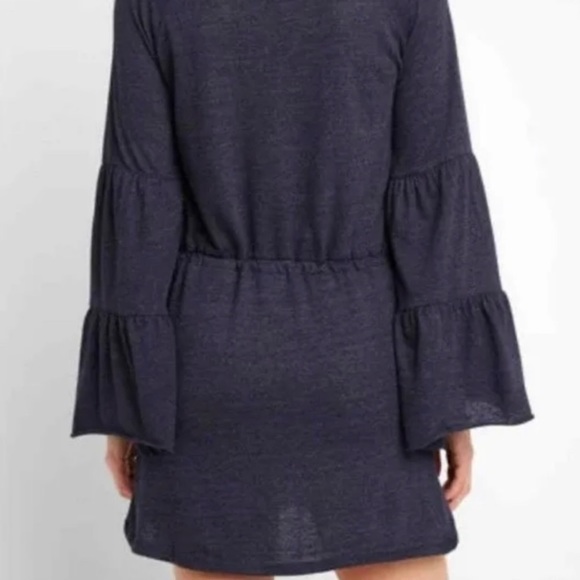 NWT, Chaser, Women’s Mini Dress Jersey, Drawstring Bell Sleeve Mini Dress - Picture 2 of 5